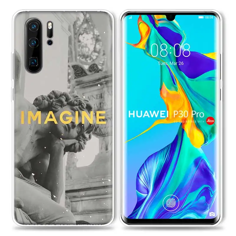 Ретро винтажный Чехол с художественной статуей для huawei P20 P30 Pro P Smart Z Plus P10 P9 Lite Мягкий ТПУ силиконовый чехол для телефона