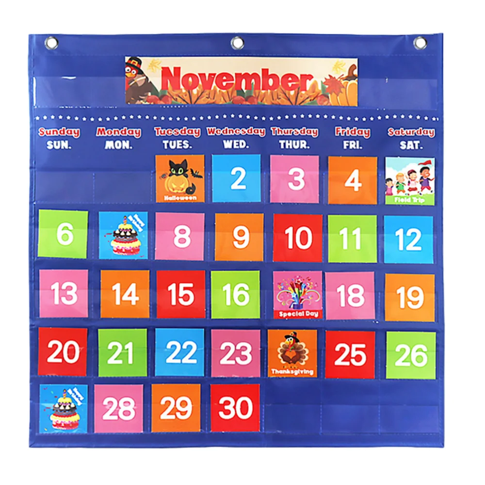 

1 Set Portable Wall Hanging Calendar Preschool Learning Toys Classroom Calendar