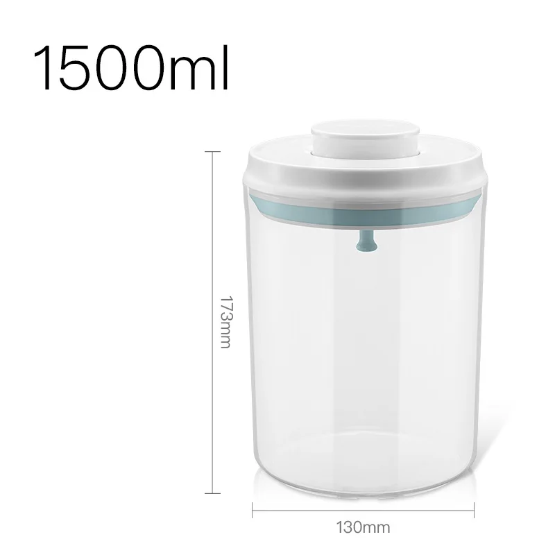 round PP 1.5L Пластиковый для хранения еды контейнер для кухни ящик для хранения многозерновой бак для хранения прозрачный герметичный может легко пряжка высокой емкости - Цвет: round PP 1.5L