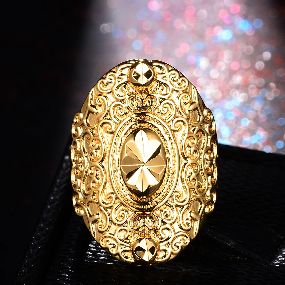

Wando Jewelry Gold Color Islam Ring for Unisex Charm Party Jewelry African/Ethiopian/ Arab Items Islamic ornaments