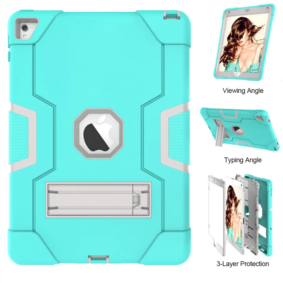 Для ipad Air2 Новый Ударопрочный сверхмощный резиновый с жестким стенд Гибридный