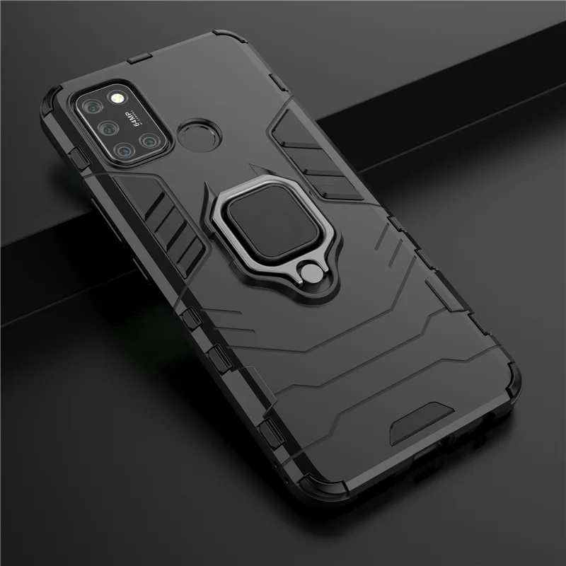

For Oppo Realme 7i Case Shockproof TPU Bumper Magnetic Ring Holder Stand Armor Back Cover Realme 7 i Pro Phone Case Realme 7i