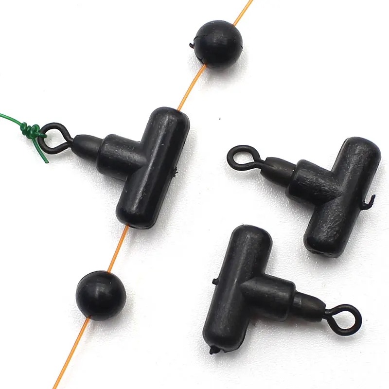 

15 PCS Fishing Tackle Swivels Carp Rig Rings Clip Fishing Line Slider Beads Running Ledger Zip Black Slider Beads