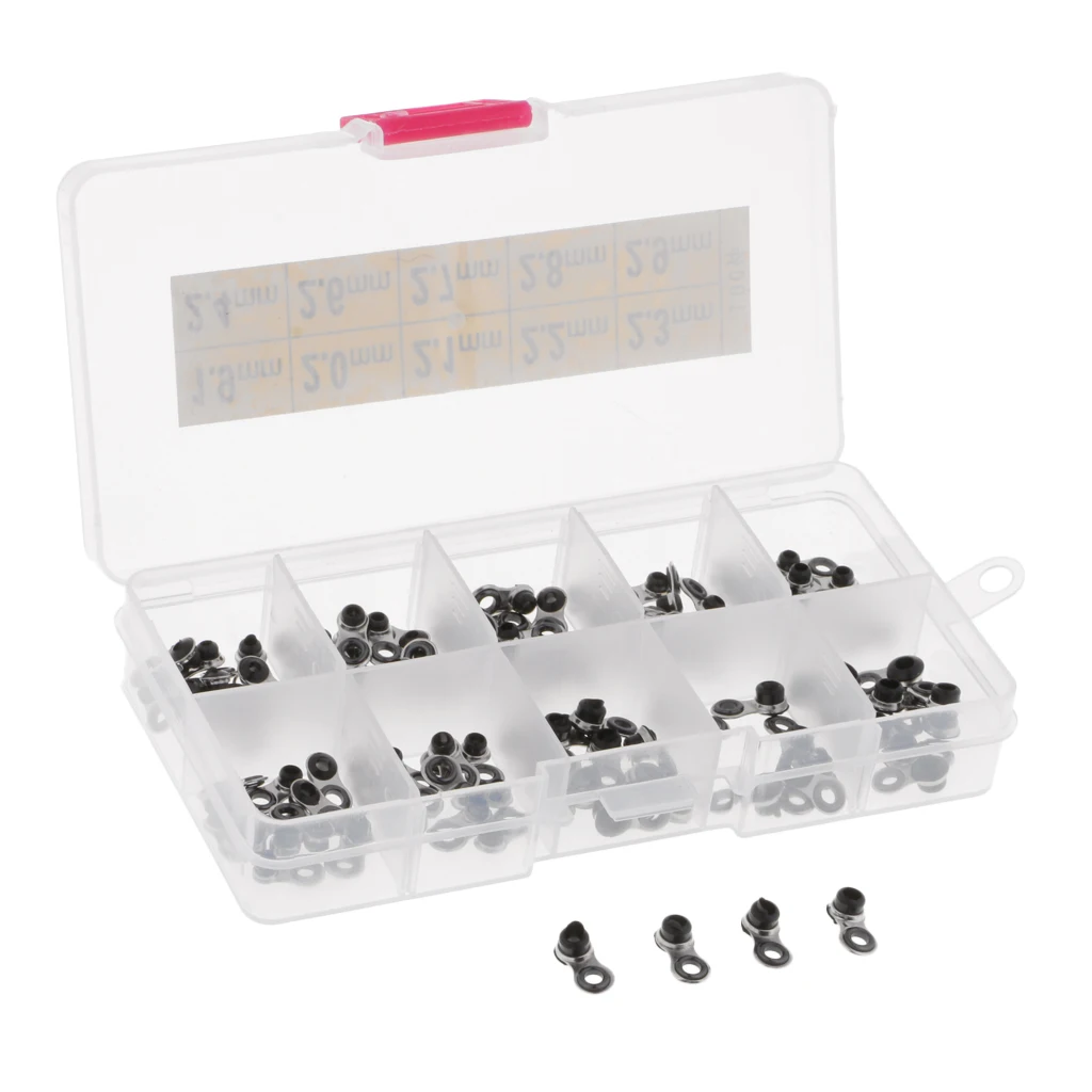 

100Pcs/box Fishing Rod Guides Building Fishing Rod Eye Ring Rod Repair Kit
