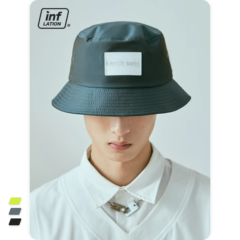 Мужская Светоотражающая Панама INFLATION Японская уличная одежда модная в стиле