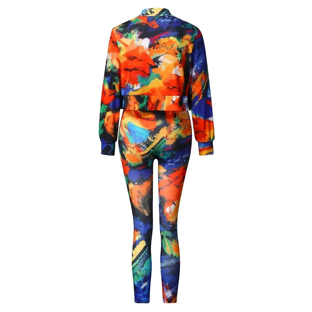 Обтягивающий женский комбинезон с принтом многоцветный Повседневный