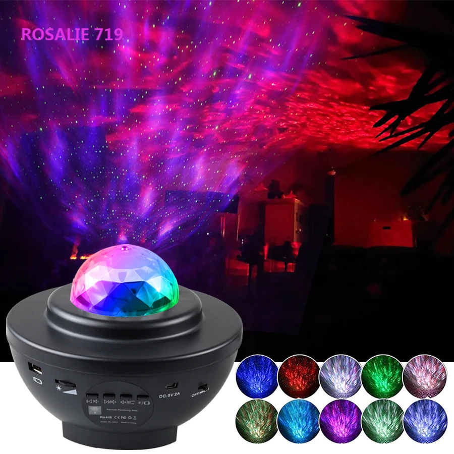 

Colorful Starry Sky Galaxy Projector Nightlight Child Blueteeth USB Music Player Star Night Light Romantic Projection Lamp Gifts