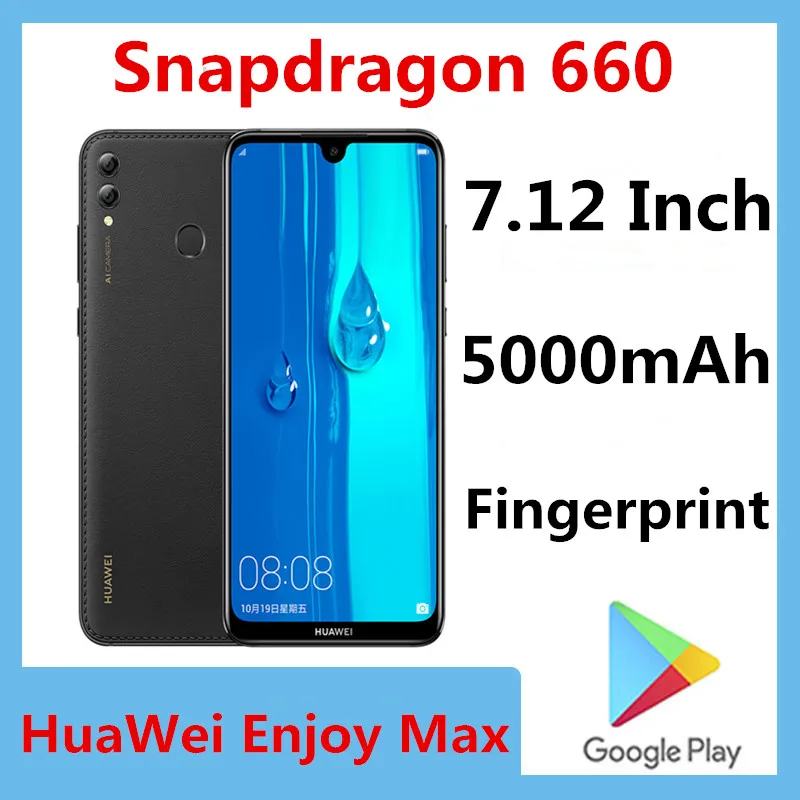 Оригинальный смартфон HuaWei Enjoy Max 4G LTE камера 16 МП Snapdragon 660 экран 7 12 дюйма 2240x1080 Android 8