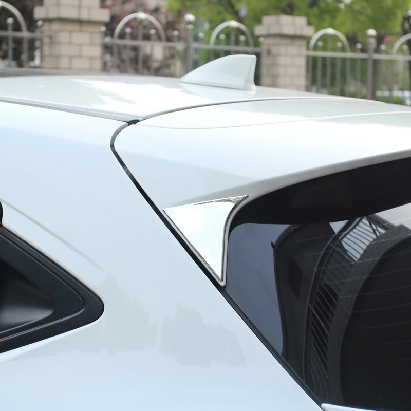

A Little ChangeBS Chrome Car Rear Side Window Spoiler Trim Sticker for HRV Vezel 2016 2017 2018 Car Rear Tail Cover