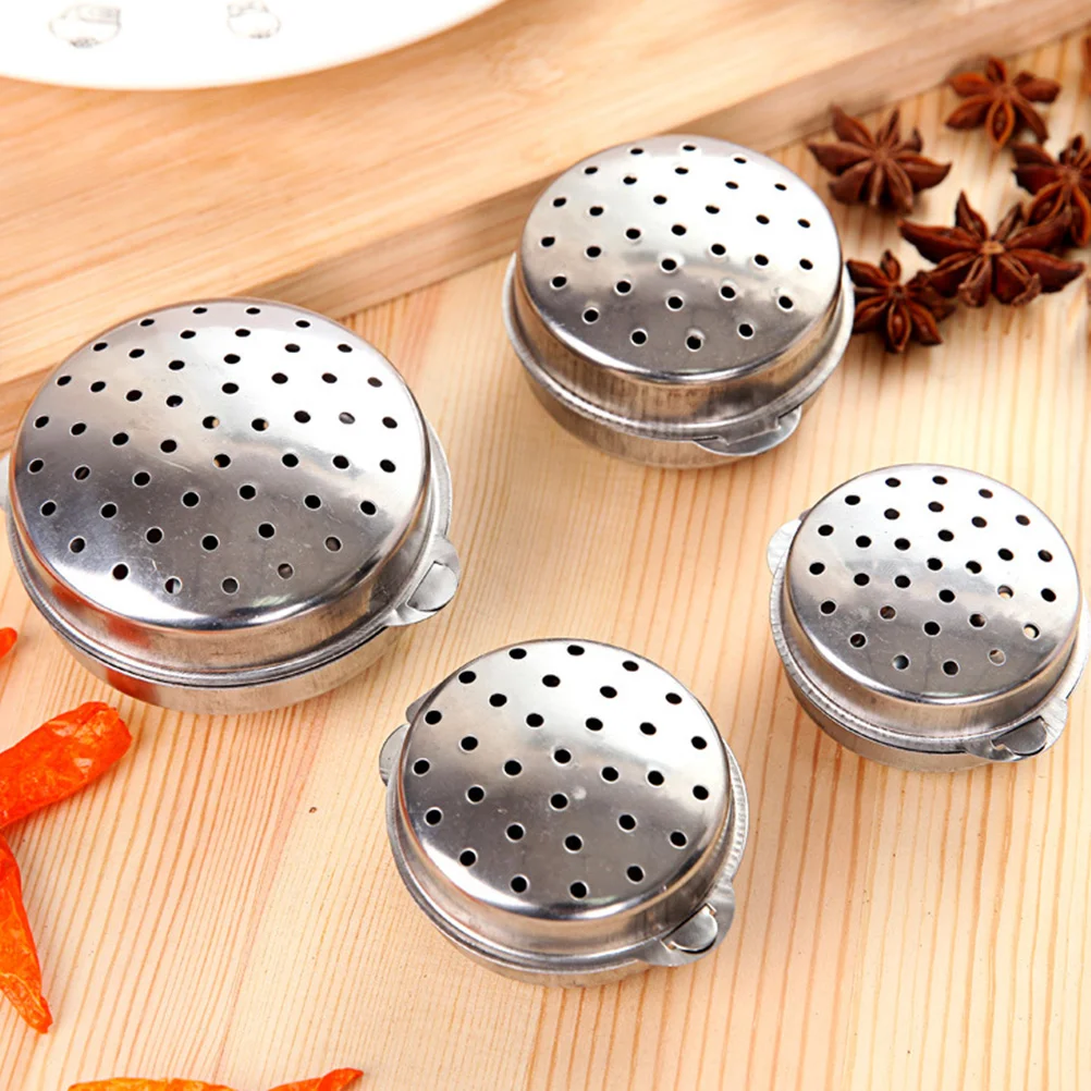 Stainless Steel Soup Seasoning Box Spice Infuser Pepper Strainer Filtering Tool Kitchen Gadget (Large Size) |