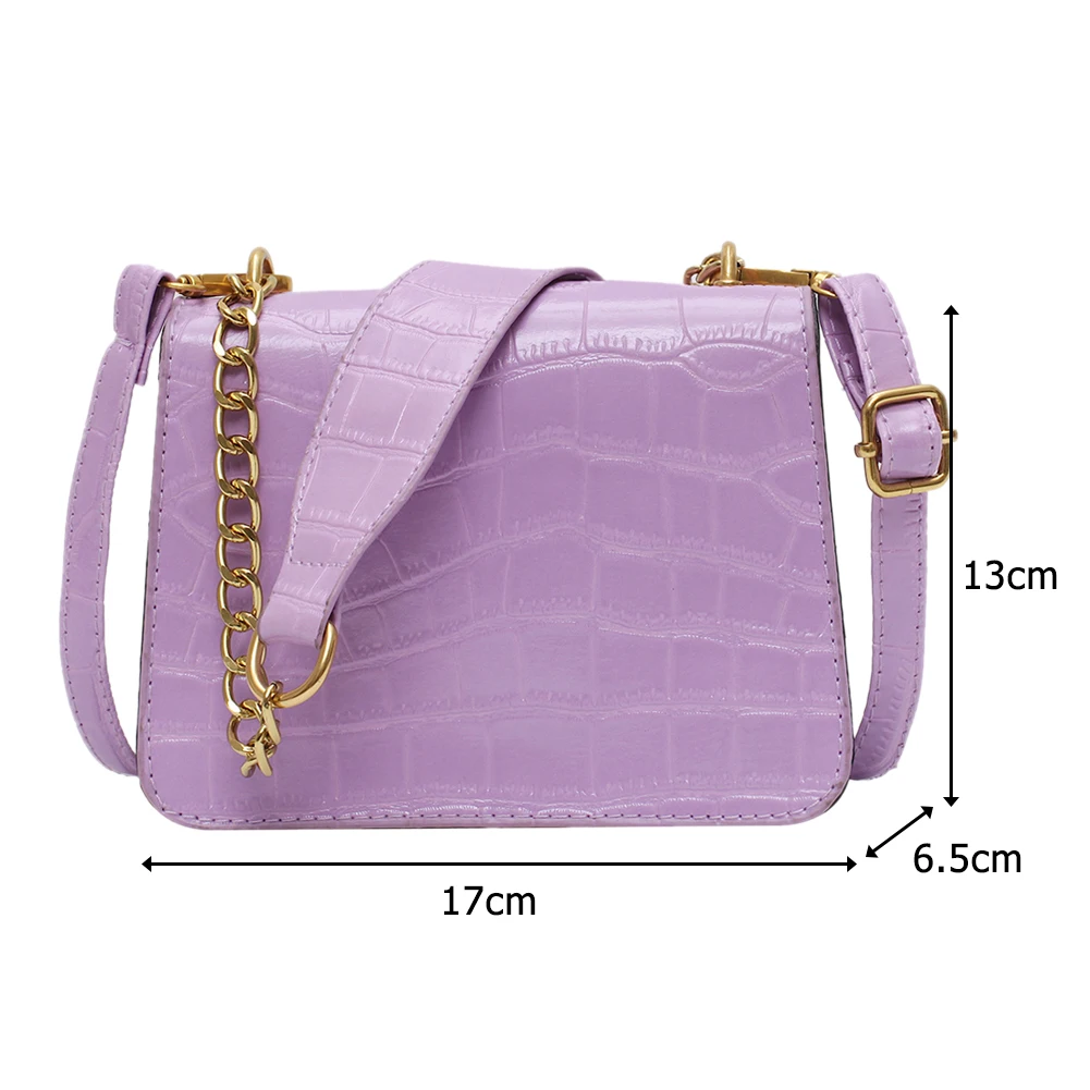 

Vintage Shoulder Bag Ladies Chain Shoulder Messenger Bag Crossbody Women Leather Solid Color Handbag Female Satchel