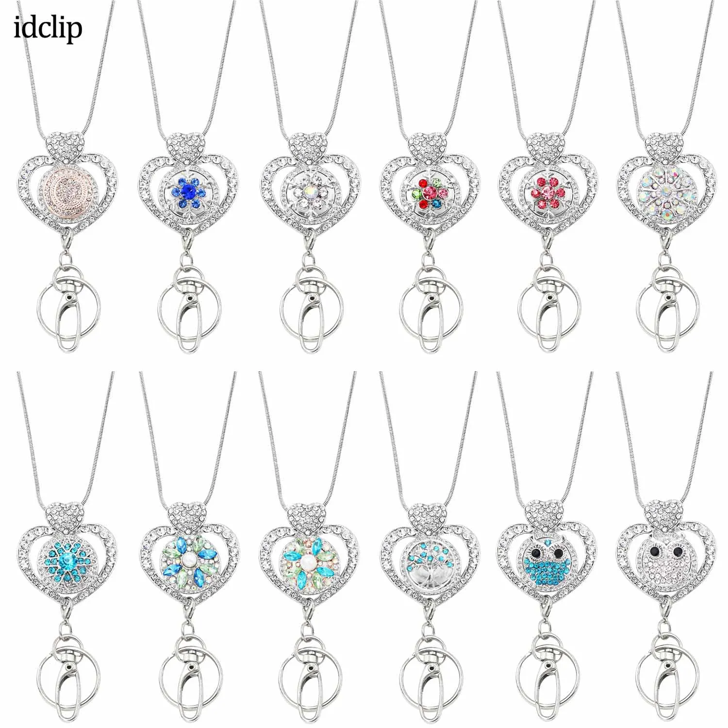 Idclip 1 комплект держатель для значка в виде сердца Очаровательная Подвеска