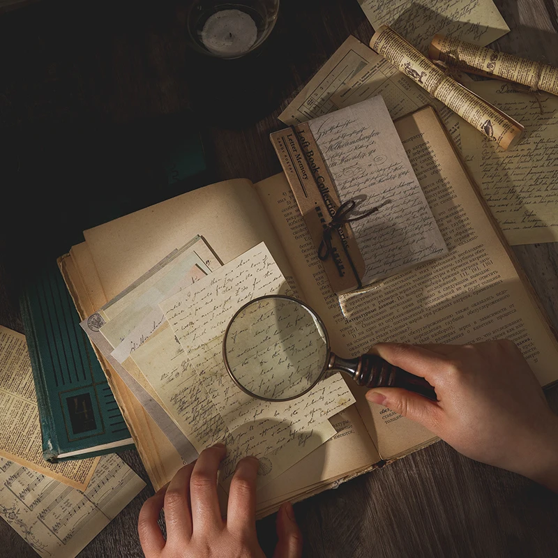 

Yoofun 60pcs/pack Retro Memo Pads Antique Attic Collection DIY Material Paper Book Notepad Journal Scrapbooking Creative Notes