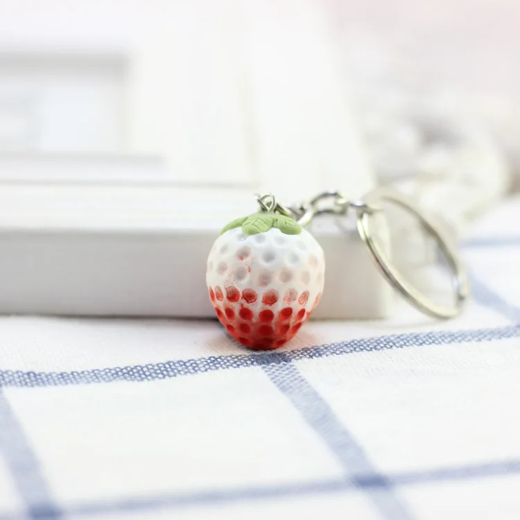 Розовый-красный-сердце клубника-брелок для женщин Девушка ювелирные изделия