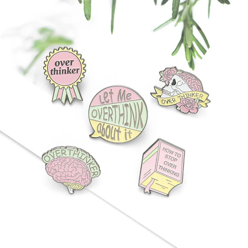 Металлические штифты сосны розовый брошь череп эмалевые броши в виде сушилка для