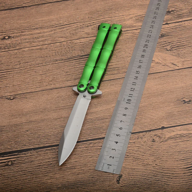 

New Fashion Survival folding camping Knifes Pocket EDC No Edge Practice knives Butterfly Balisong training outdoor EDC Tools
