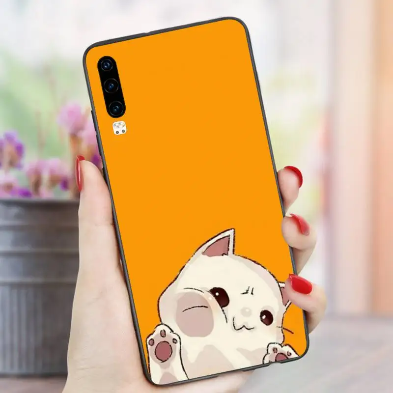

Cute cat Phone Case For Huawei P9 P10 P20 P30 Pro Lite smart Mate 10 Lite 20 Y5 Y6 Y7 2018 2019