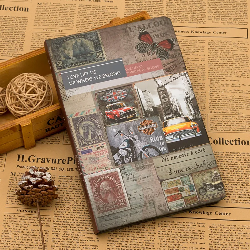 

European Vintage A5 Kraft Hardcover Notebook Creative Colored Diary Pad Office Decoration Stationery Diary Journal Supplies