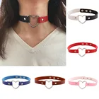 Женское колье из искусственной кожи персикового цвета в стиле панк