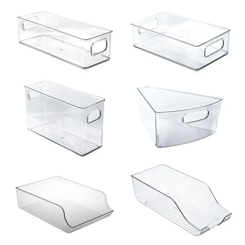 

Stackable Plastic Food Storage Bins Refrigerator Organizer With Handles For Pantry Freezer, Kitchen Cabinets Clear Can Organizer