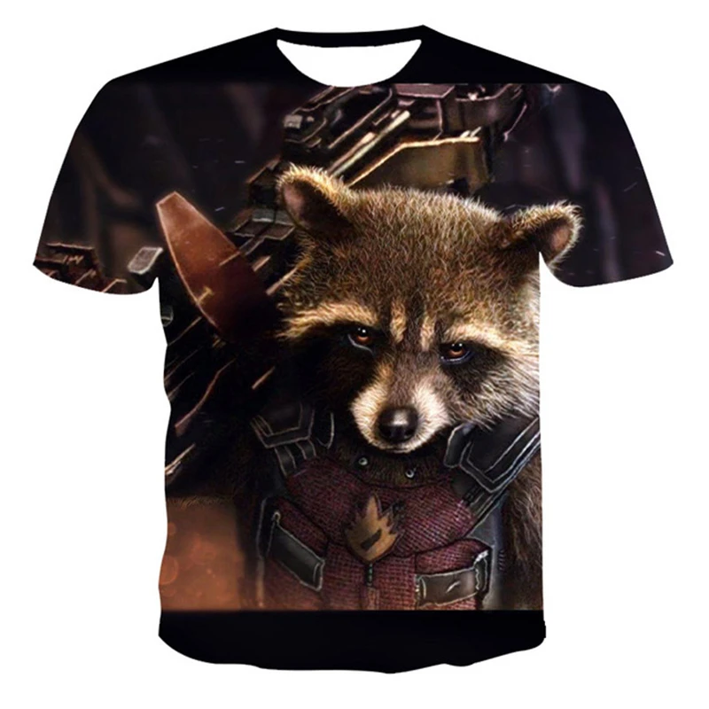 

Summer New 3D Men's T-shirt Rocket Raccoon Fashion Short Sleeve Top Pokemon Loose Fashion O-Neck Shirt Short Sleeve T-shirt Tops