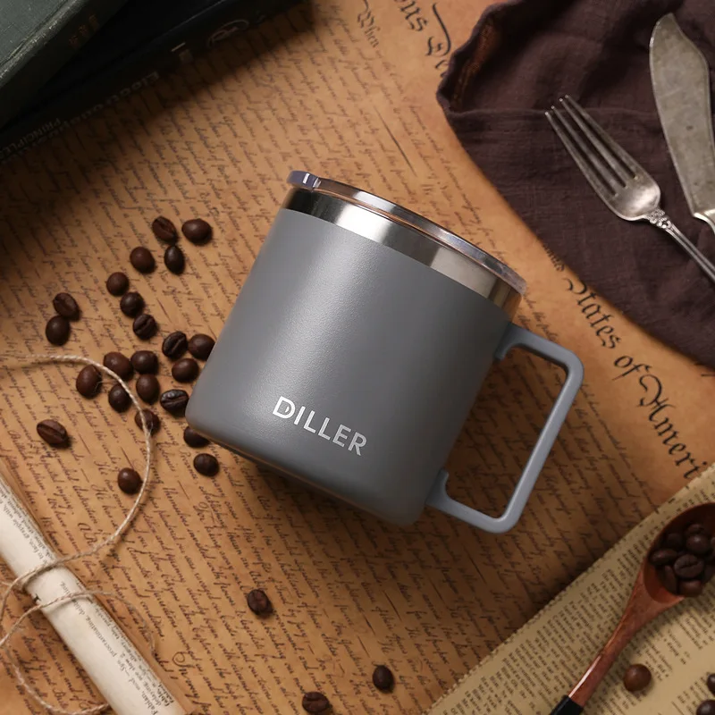 Кофейные кружки из нержавеющей стали объемом 300 мл утолщенные чайные чашки с