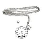 Модные кварцевые карманные часы в винтажном стиле длинная звеньевая цепь ожерелье Серебро Круглый Кулон Античная Стиль