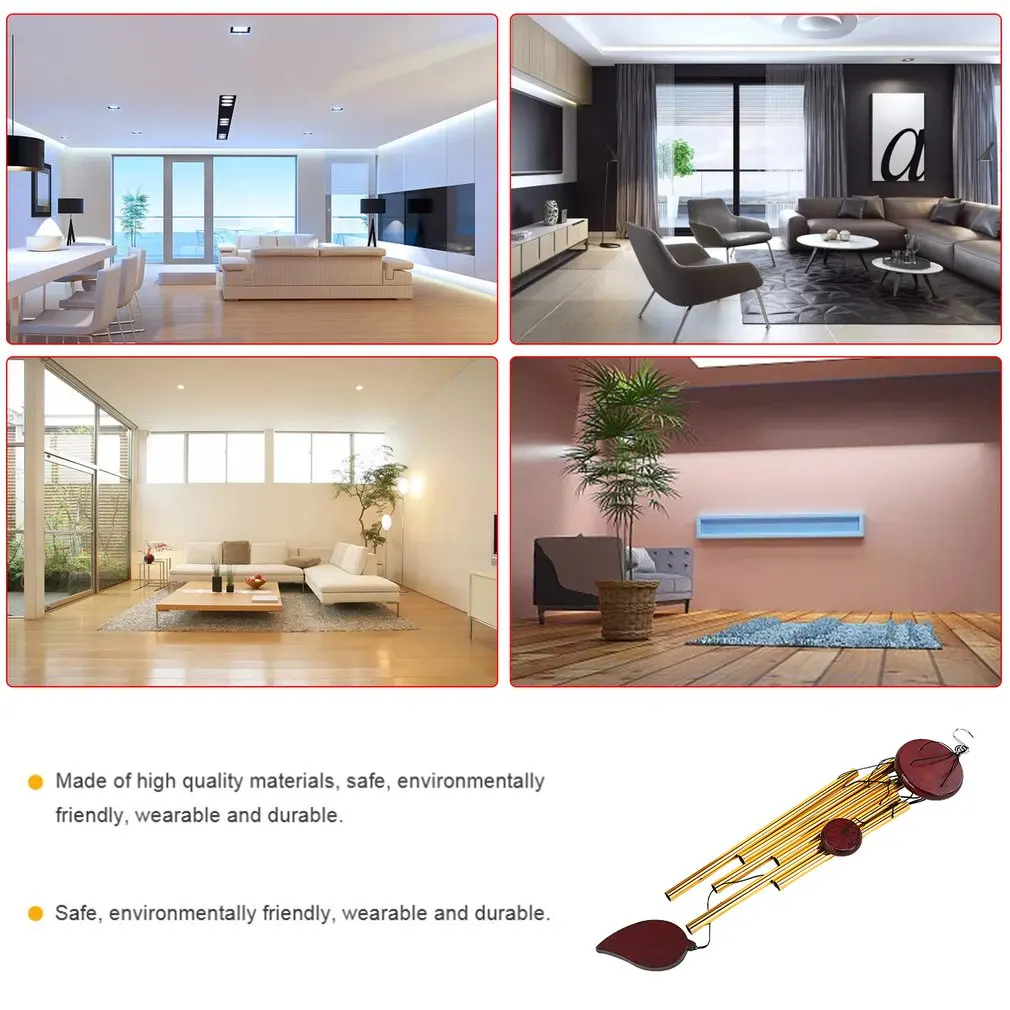 Ветронепроницаемые колокольчики уличный Элегантный Деревянный колокольчик с 6