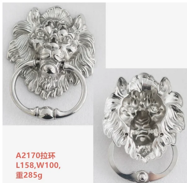 

160mm bigger size vintage style lionhead wood door knocker silver bronze lionhead sofa wooden chair pull drop rings handles