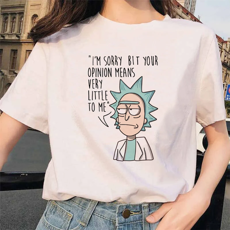 Летняя модная повседневная футболка в стиле хип хоп Rick & Modi Женская забавная с