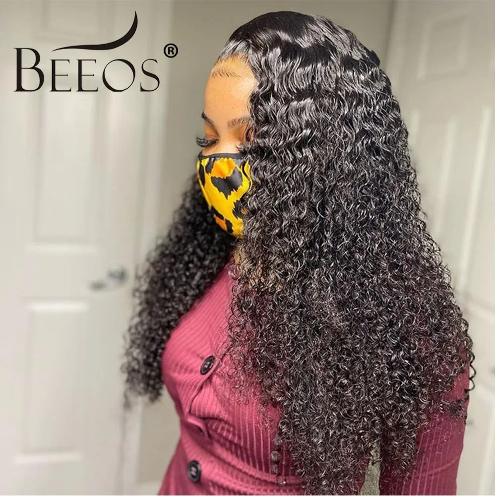 13x4 Curly Human Hair Lace Frontal Wigs For Women 4x4 Closure Brazilian Wigs with Baby Hair Pre Plucked