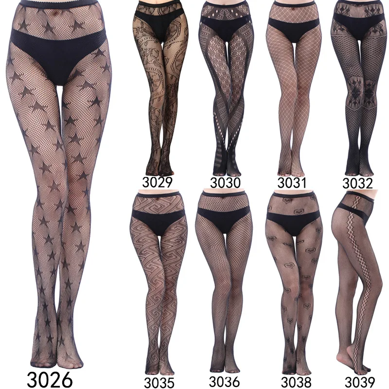 Lady Women Pantyhose Sexy Hollow Solid Fishnet Tights Clothes For Jacquard Black Lace Lingerie Stocking | Женская одежда