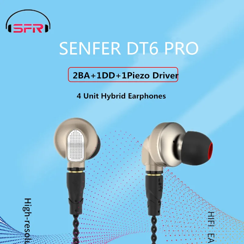 SENFER DT6 PRO 1DD+ 2BA гибридные наушники в ухо HIFI DJ бег спортивные наушники съемный MMCX кабель V90 ZSN T2 V80 BL03