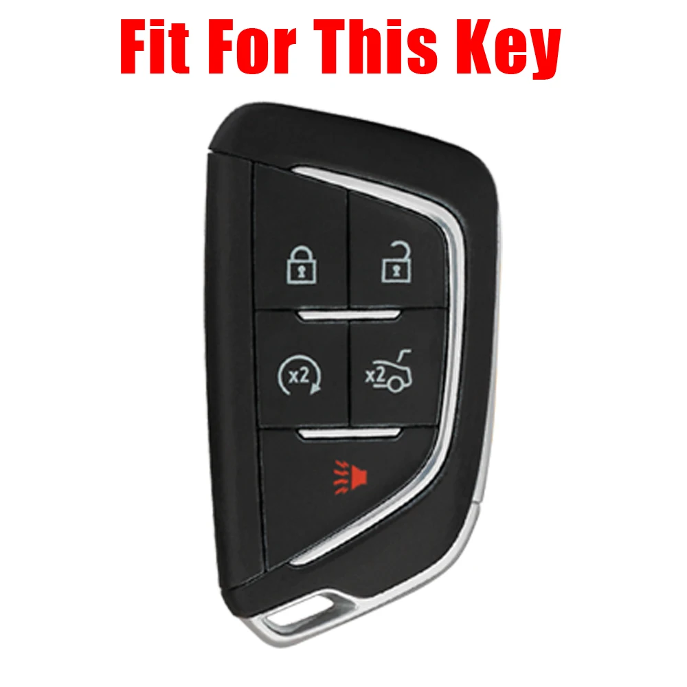 

Leather Key Fob Cover Case Protect Hood Skin For Cadillac CT4 CT5 2019 2020 Remote Keyless Hang Keyring Holder Pendant Accessory