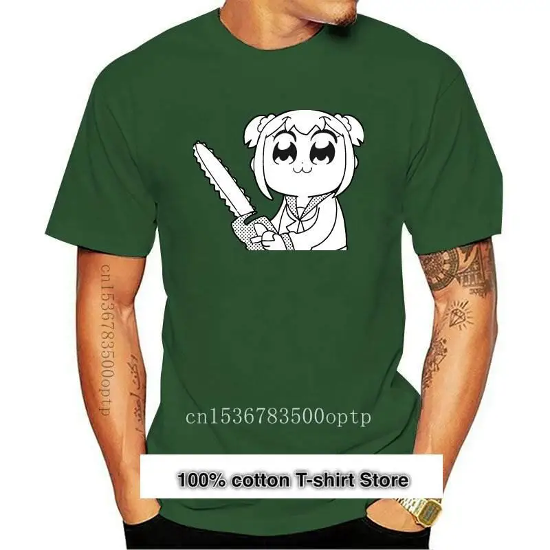 

Camiseta Pop Team Epic para hombre, camisa de manga corta A la moda de verano, Holding A Chainsaw Popuko, 660