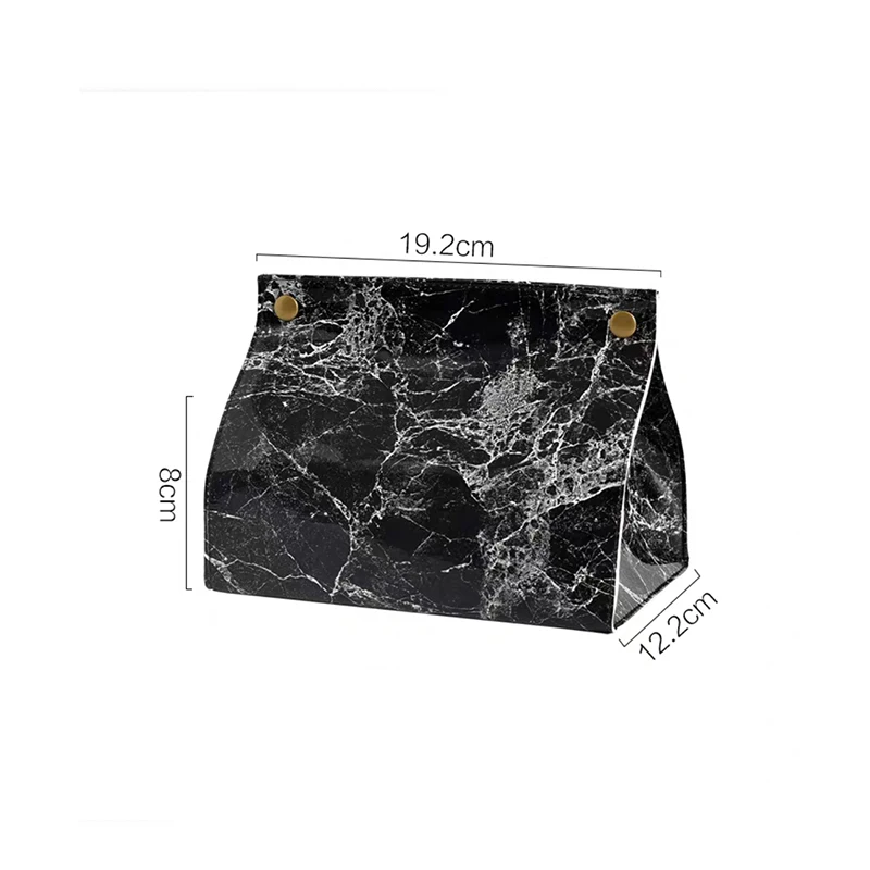 

Tissue Case Box Container PU Leather Marble Pattern Napkin Tissue Holder Papers Bag Cosmetic Box Case Pouch Organizer
