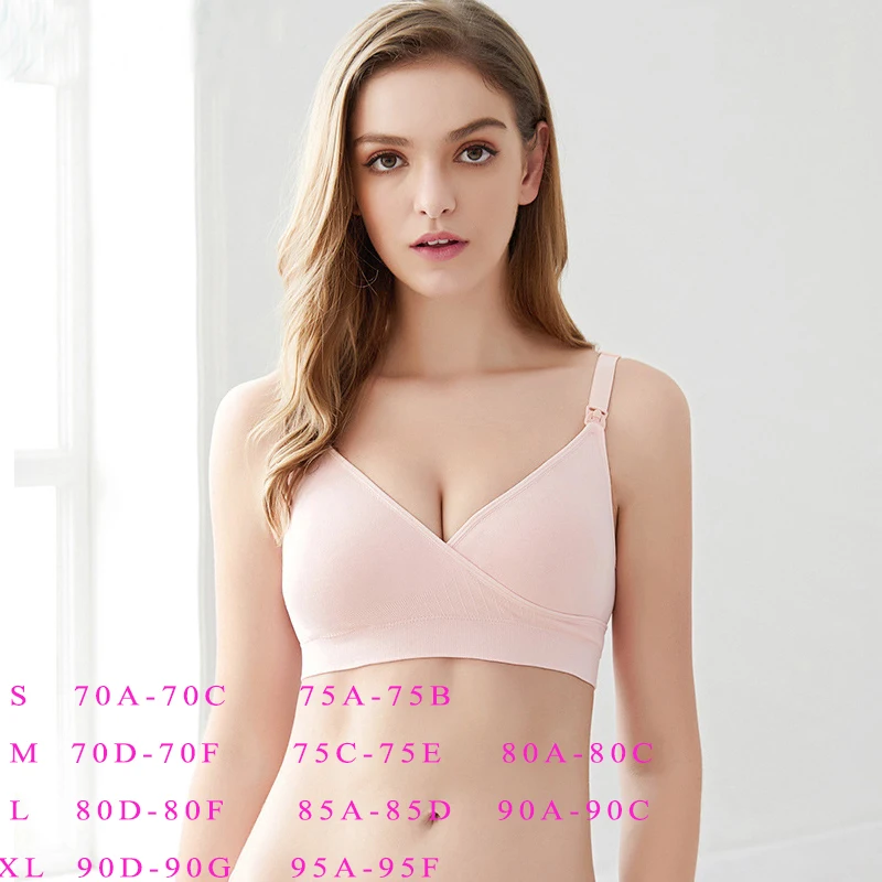 

D E F Cup Maternity Nursing Bra Pregnancy Breastfeeding Bras Wireless Sleepwear Underwear Bra Pregnant Women Nurse Wear Bra 2019