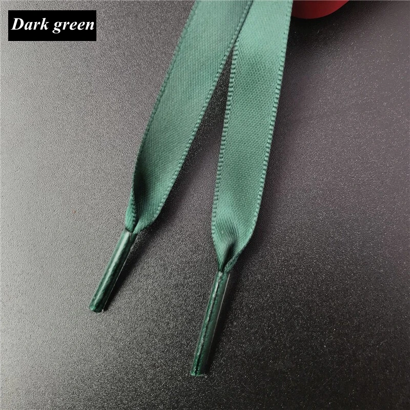 

New 1Pair 1CM Width Satin Silk Ribbon Shoelaces 80/100/120/150CM Length Sneaker Sport Shoes Lace Adult Children's laces S2