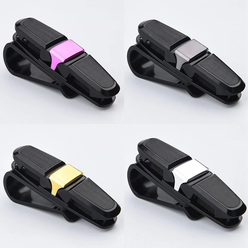 

Car Sun Visor Sunglasses Holder Clip Universal Black Ticket Card Clamp Fastener Clip Car Glasses Cases Portable