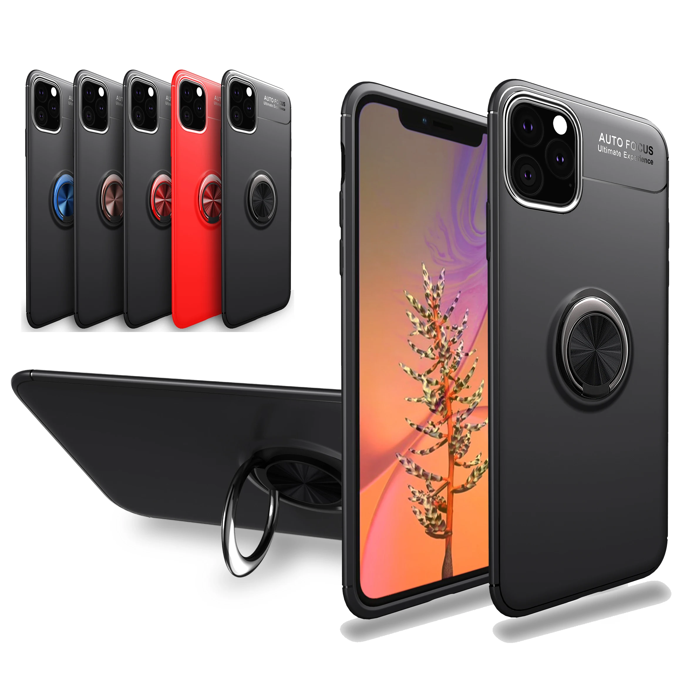 Чехол подставка для iPhone 11 Pro Max противоударный металлический вращающийся