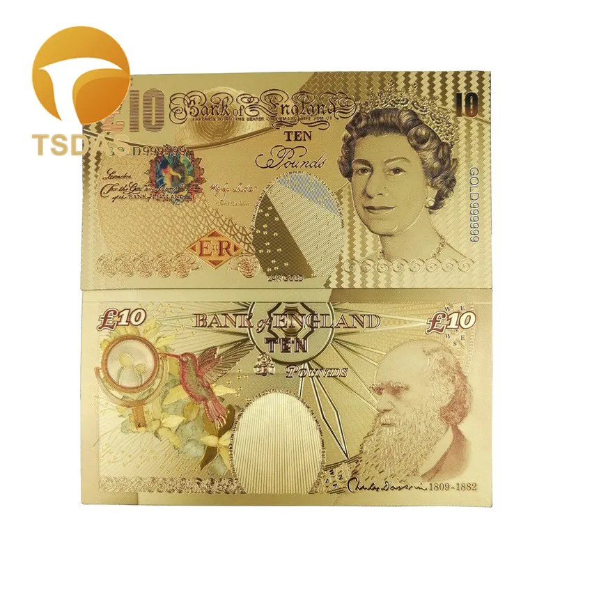 UK English Gold Banknote Set 5.10.20. 50 Pound British Bank Notes in 24K Plated|Золотые банкноты| |