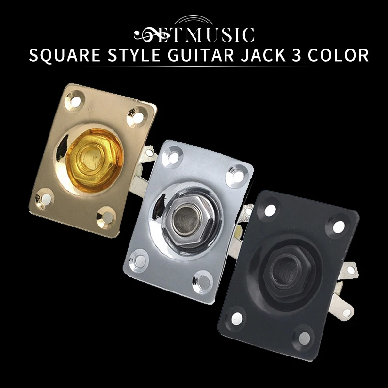 platz stil platte gitarre bass 14 ausgang eingang jack buchse für elektrische gitarre schwarz gold chrom gutiar partss free global shipping