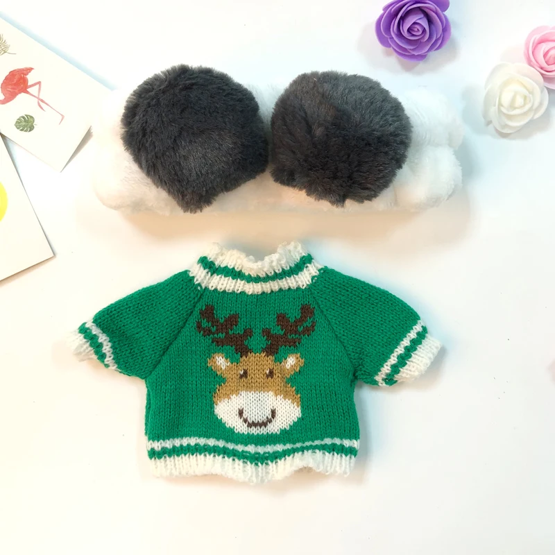 Милые аксессуары для кукол Kawaii девушки повязка для волос мыть лицо бег макияж полосы LaLafanfan кафе утенок плюшевая игрушка Подарки для девочек - Цвет: green cloth