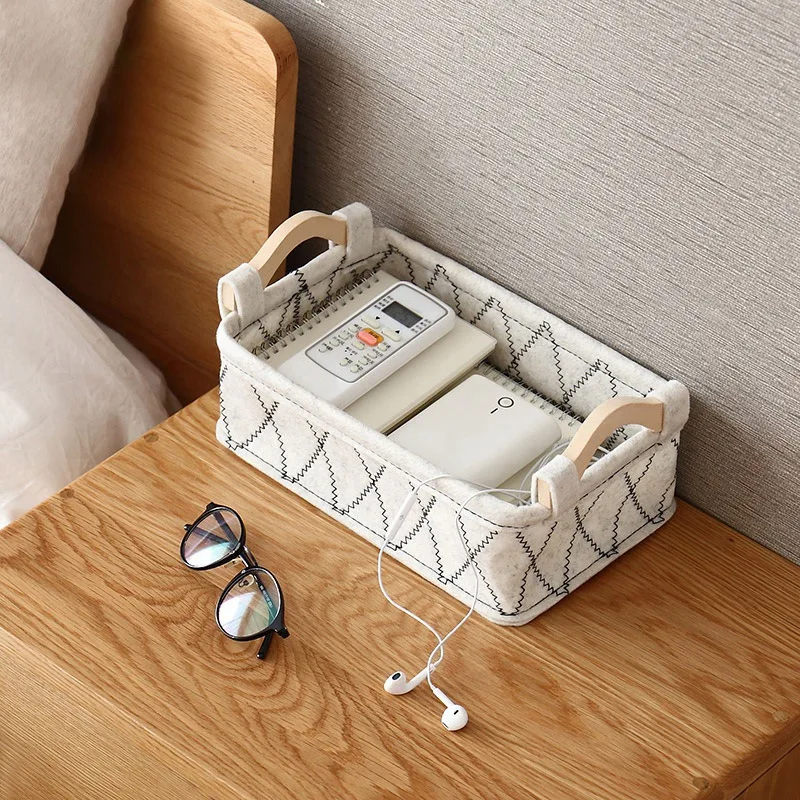 

1x Felt Laundry Box Cotton and Linen Handle Desk Debris Storage Basket & 1 Set of 10 Dresser Drawer Storage Boxes