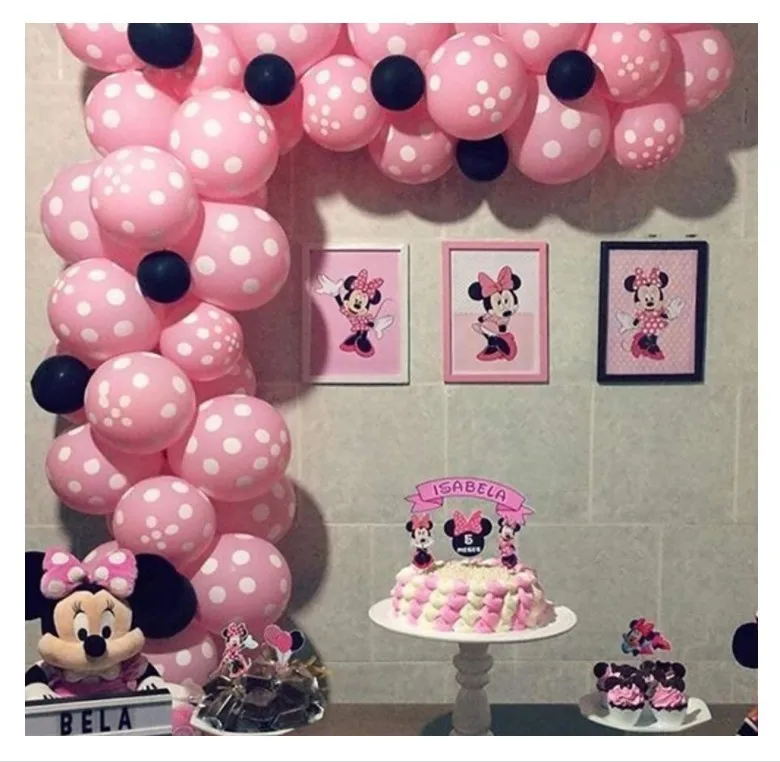

Disney Mickey Mouse Balloon Pink Dot Baby Girl Party Birthday Mini Theme Party Decoration Birthday Decoration Girl Ballons