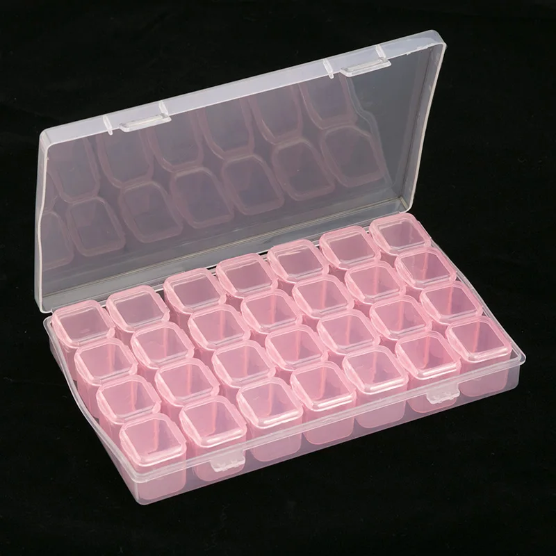 28 Lattices-pink 10/28/56 без рукавов в клеточку Алмазная вышивка аксессуары алмазов картина Коробки вышитые крестом Чехлы для хранения Организатор - Цвет: 28 Lattices-pink