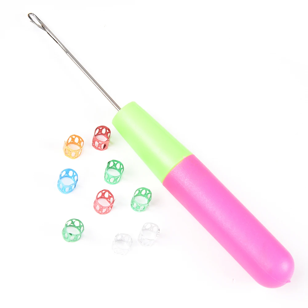 Вязаные плетеные волосы для наращивания спицы с дредлоком цветные колечки волос|