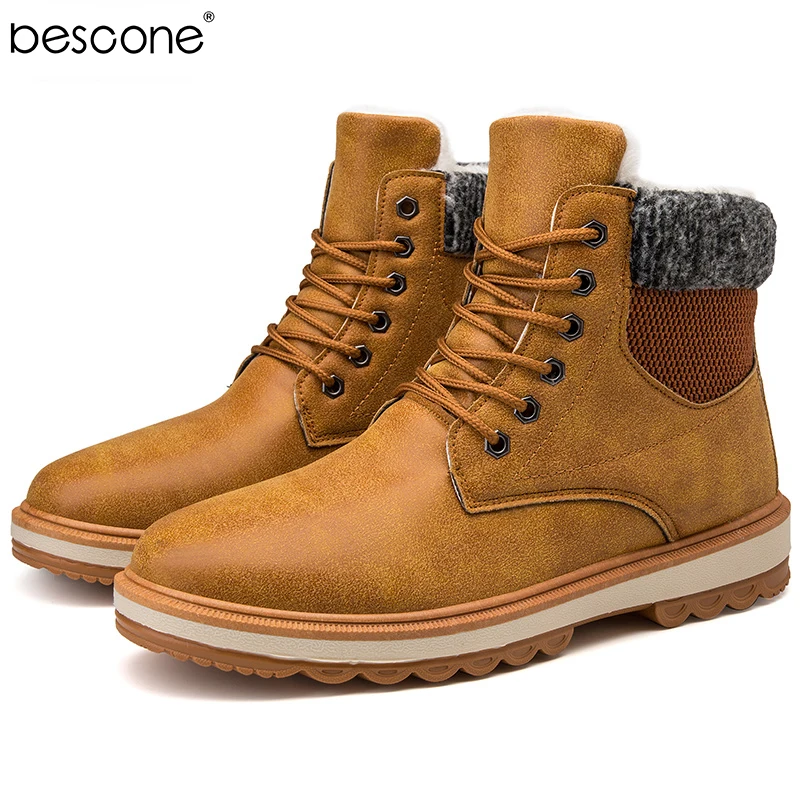 BESCONE Qauality/зимние мужские Ботильоны повседневная обувь Ботинки Martin Мужская