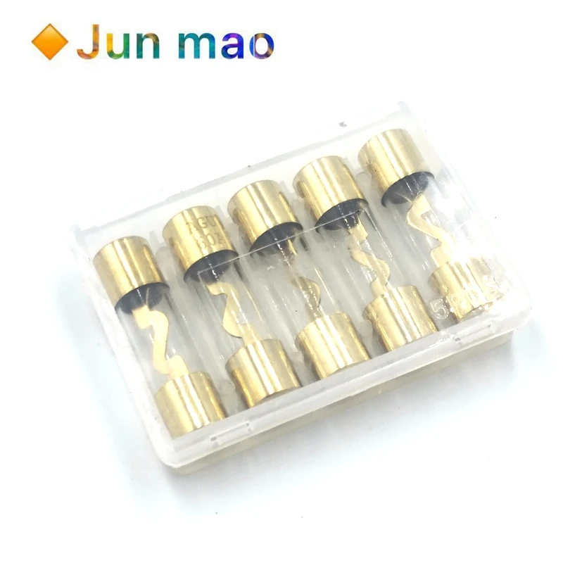 

5Pcs 10*38MM Gold Plated Glass AGU Fuse Fuses Pack Car Audio Amp Amplifier 10A 15A 20A 25A 30A 40A 50A 60A 70A 80A 100A
