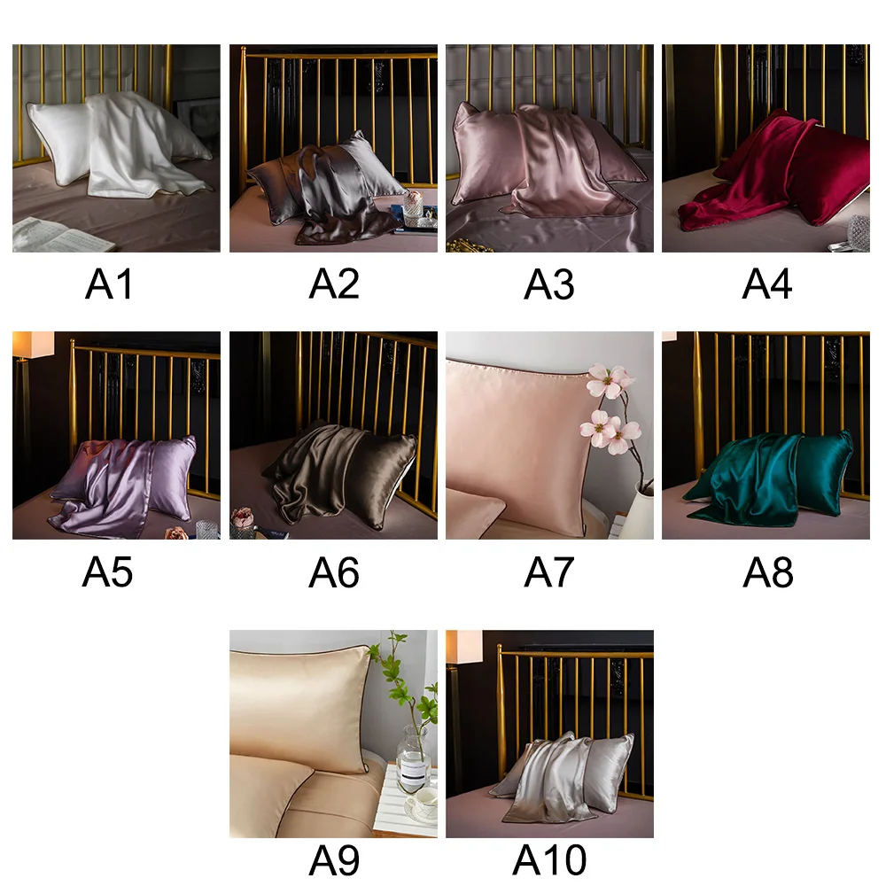 

Natural Silk Pillowcase Hypoallergenic Mulberry Silk Satin Pillow Slip Queen Size with Hidden Zipper 48cm*74cm Chemical-free